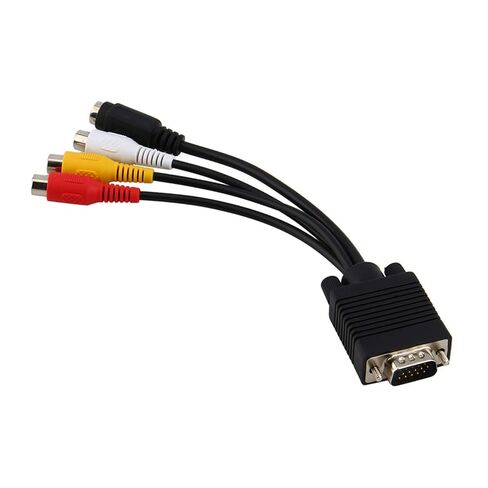 15-Pin VGA SVGA to SVIDEO 3 TV AV Converter Cable Adapter, Durable Connector Cable for Laptop/Desktop TV Connectivity in Saudi Arabia