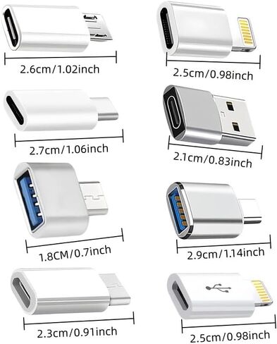 8pcs USB C Adapter Set, USB C to Micro USB OTG Adapter, USB C to USB 3.0 Adapter for Phone Tablet Laptop Charging Data Transfer in Saudi Arabia