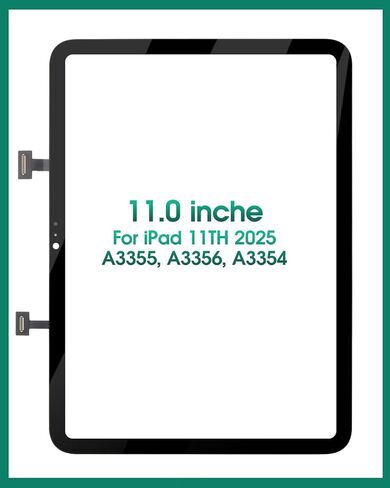 SRJTEK for iPad 11th Gen Touch 2025 Screen for iPad A16 (2025) Screen Replacement for iPad 11" A3355 A3356 A3354 Digitizer Assembly Repair Kits (Black, No LCD Screen Included) in Saudi Arabia