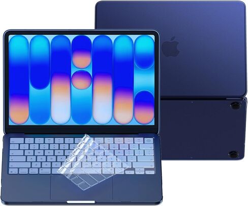 حافظة BlueSwan لجهاز MacBook Neo مقاس 13 بوصة 2026، لون حقيقي إلى رسمي، مقاس دقيق، غطاء صلب غير لامع مقاوم للخدش لجهاز MacBook Neo A18 Pro A3404 وغطاء لوحة المفاتيح، لون نيلي شفاف in Kuwait