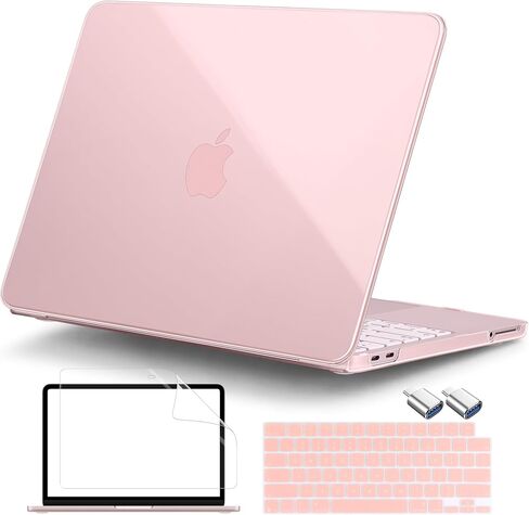 DONGKE Glitter Case for MacBook Neo 13 Inch 2026 (Model A3404 | A18 Pro Chip) | Clear Sparkly Hard Shell Cover with Screen Protector | Keyboard Cover & 2 USB-C Adapters - Bling Blush in Saudi Arabia