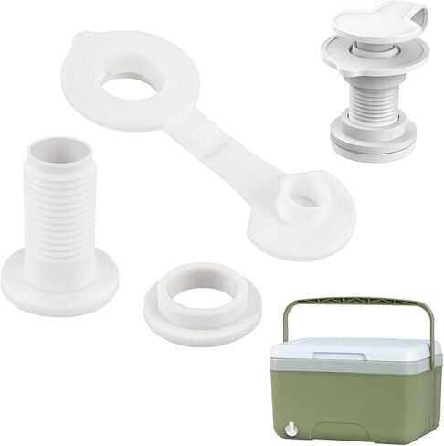 1 Pcs Cooler Drain Plug,Cooler Plug Replacement,Cooler Drain Plug Replacement,Cooler Drain Plug Kit, Drain Plug Replacement for Cooler, Cooler Parts Fits Most Coolers (White) in Saudi Arabia