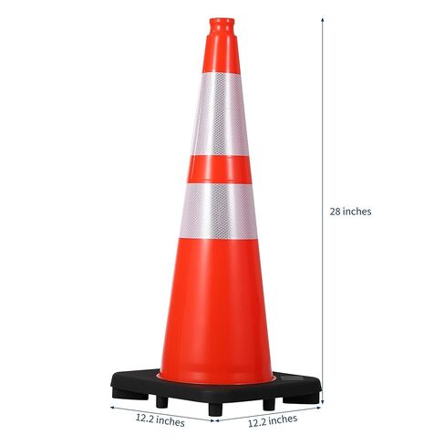 8-Pack 18 Inch Traffic Cones with Weighted Base - PVC Orange Safety Cones for Construction, Parking Lot, Driveway & Event Traffic Control in Saudi Arabia