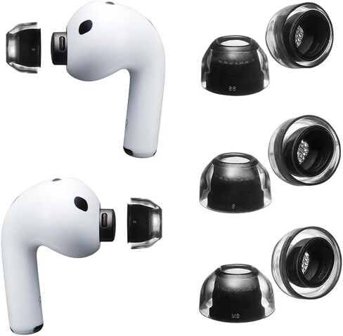 استبدال أطراف الأذن XELASTEC 2 AirPods Pro 3 - مادة تتكيف مع حرارة الجسم، ختم سلس، مرشح صغير ذو 12 فتحة، أطراف وسائد أذن مضادة للانزلاق، أطراف استبدال AirPod Pro (3 أزواج، M/ML/L) in Kuwait