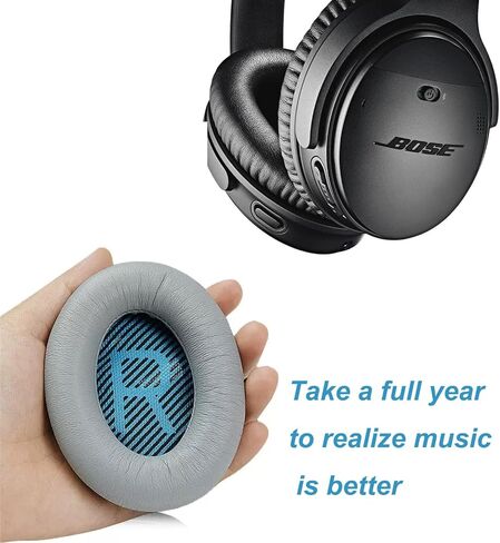 وسائد الأذن لـ Bose Quiet Comfort 35 من جلد البروتين الناعم وسائد الأذن البديلة وسائد الأذن لـ Bose QC 35/25 / 15 QC2 / Ae2 / Ae2i / Ae2W / Sound Link/Sound True (رمادي) in Kuwait