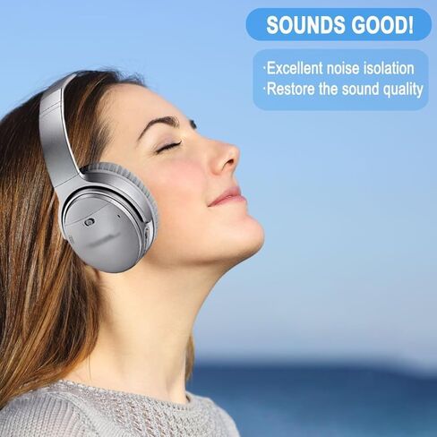 وسائد الأذن لـ Bose Quiet Comfort 35 من جلد البروتين الناعم وسائد الأذن البديلة وسائد الأذن لـ Bose QC 35/25 / 15 QC2 / Ae2 / Ae2i / Ae2W / Sound Link/Sound True (رمادي) in Kuwait
