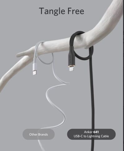 Anker Powerline III Flow, USB C to Lightning Cable for iPhone 12 Pro Max/ 12/11/ XS/X/Xr/ 8 Plus, Airpods Pro, (6 Ft) [MFi Certified] Supports Power Delivery, Silica Gel (Cloud White) - Mac in Saudi Arabia