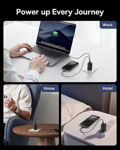Baseus 2 Pack 65W USB C Charger Block & 45W Power Bank Built-in USB C Cable in Saudi Arabia