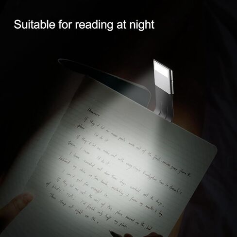 YWBL-WH USB Rechargeable Bookmark Book Light, Soft Plastic Reading Light with Infinite Brightness Levels and 3 Color Modes for Travel and Camping in Saudi Arabia