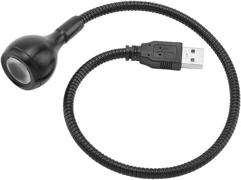 مصباح USB LED صغير برقبة قابلة للتعديل للدراسة الليلية، مصباح LED معدني فضي نقي أبيض نقي 1 وات (ضوء دافئ) in Kuwait