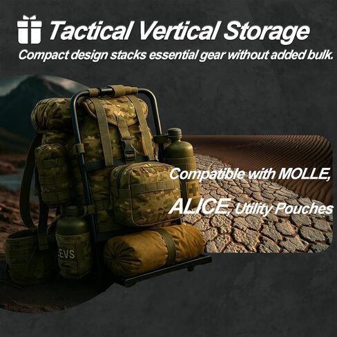 نظام إطار MT Military ALICE - نظام تعليق حقيبة ظهر بإطار خارجي مطور مع حزام خصر سريع التحرير من MOLLE وأشرطة كتف مبطنة - بني ذئب، دعم حزمة معيارية in Saudi Arabia