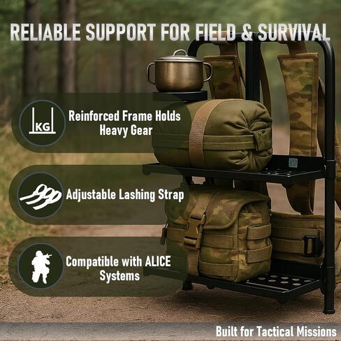 نظام إطار MT Military ALICE - نظام تعليق حقيبة ظهر بإطار خارجي مطور مع حزام خصر سريع التحرير من MOLLE وأشرطة كتف مبطنة - بني ذئب، دعم حزمة معيارية in Saudi Arabia
