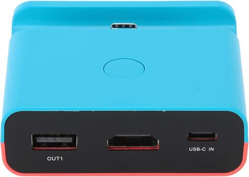 Cuifati 1080P محول فيديو محمول قاعدة شحن محول فيديو للتبديل/لايت لعبة آلة قاعدة شحن (أزرق أحمر) in Saudi Arabia