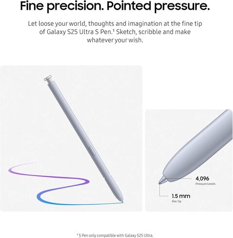 Samsung Galaxy S25 Ultra S Pen, Air Command, Bluetooth Stylus for Writing & Navigation, Ergonomic Design, US Version EJ-PS938BSEGUJ – Light Silver (Renewed) in Saudi Arabia