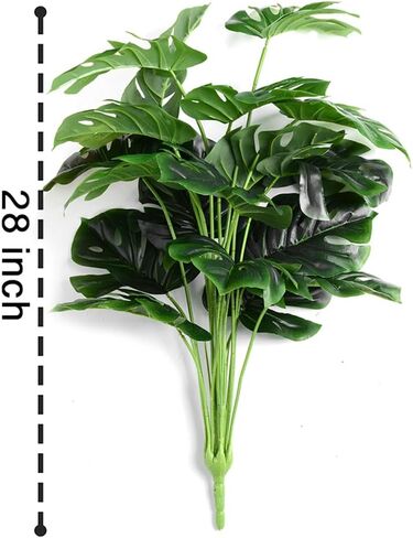Artificial Palm Plants Leaves Faux Turtle Leaf Fake Monstera Tropical Large Palm Tree Leaves Outdoor UV Imitation Leaf in Kuwait