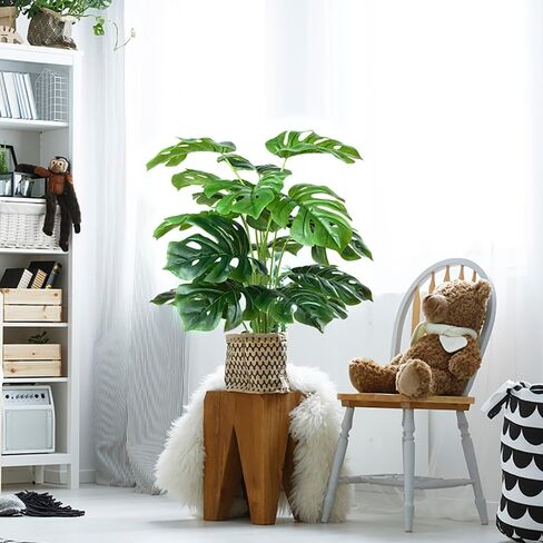 Artificial Palm Plants Leaves Faux Turtle Leaf Fake Monstera Tropical Large Palm Tree Leaves Outdoor UV Imitation Leaf in Kuwait