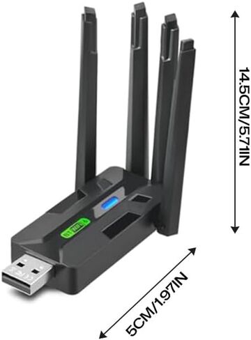 محول واي فاي 6 USB AX900 بطاقة شبكة لاسلكية ثنائية النطاق مع بلوتوث 5.4، 4 هوائيات، بدون برامج تشغيل للكمبيوتر المكتبي والكمبيوتر المحمول Windows 11/10/8/7 in Saudi Arabia