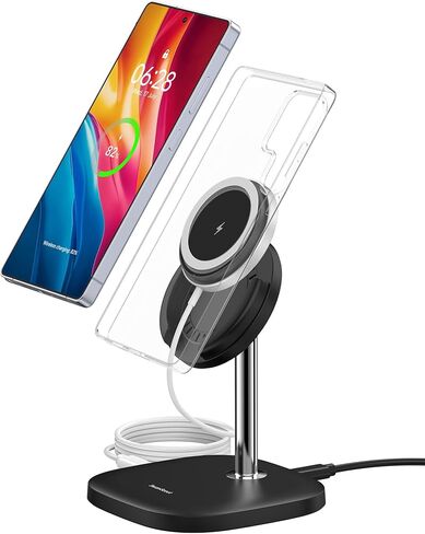 Magnetic Charger Stand for Samsung S26 Ultra/S26+/S26/S25/S24, Detachable Wireless Charging Station Compatible with MagSafe fo riPhone Air/17/16/15/14/13/12 in Saudi Arabia
