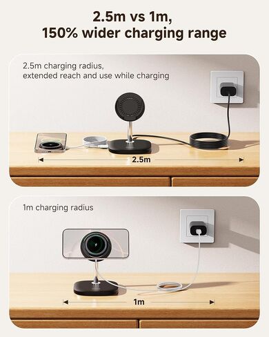 Magnetic Charger Stand for Samsung S26 Ultra/S26+/S26/S25/S24, Detachable Wireless Charging Station Compatible with MagSafe fo riPhone Air/17/16/15/14/13/12 in Saudi Arabia