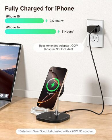 Magnetic Charger Stand for Samsung S26 Ultra/S26+/S26/S25/S24, Detachable Wireless Charging Station Compatible with MagSafe fo riPhone Air/17/16/15/14/13/12 in Saudi Arabia