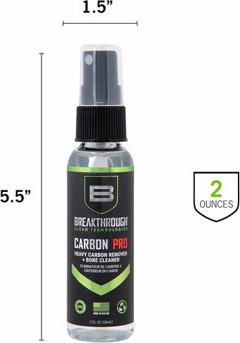 Breakthrough Clean Technologies Clean Heavy Carbon Remover - Gun Barrel and Bore Cleaner - All Purpose Degreaser - Perfect for Handguns and Rifles - 2oz Bottle, Clear in Saudi Arabia