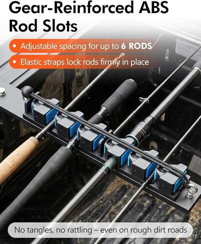 SPARKWHIZ Aluminum Fishing Rod Holder for Truck, Boat, Clamp on Fishing Pole Racks Holds 6 Rods in Saudi Arabia