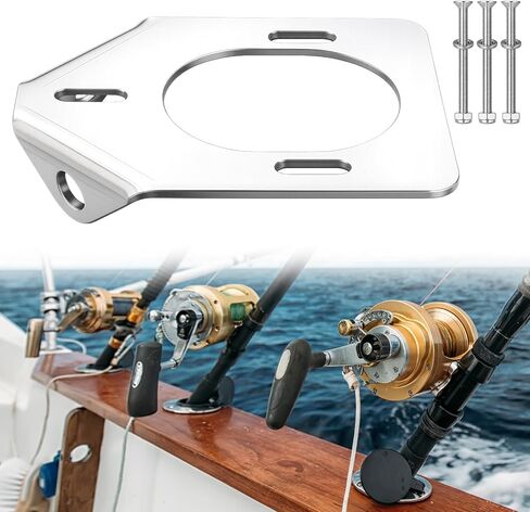 Frienda 316 Stainless Steel Backing Plate for 30 Degree Heavy Rod Holders Durable Marine Reinforcement Plate Provides Added Strength and Secure Mounting for Boat Fishing Rod Holder Installations in Saudi Arabia