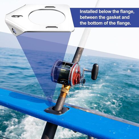 Frienda 316 Stainless Steel Backing Plate for 30 Degree Heavy Rod Holders Durable Marine Reinforcement Plate Provides Added Strength and Secure Mounting for Boat Fishing Rod Holder Installations in Saudi Arabia