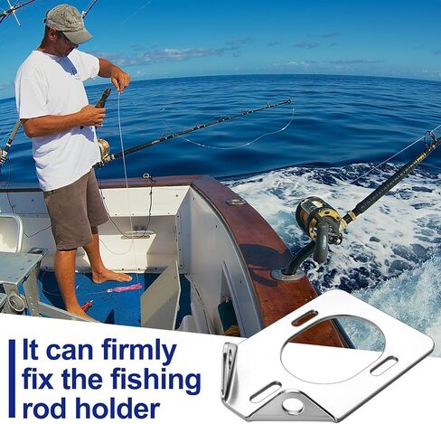 Frienda 316 Stainless Steel Backing Plate for 30 Degree Heavy Rod Holders Durable Marine Reinforcement Plate Provides Added Strength and Secure Mounting for Boat Fishing Rod Holder Installations in Saudi Arabia