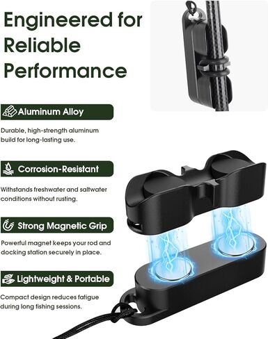 Magnetic Fishing Rod Holder & Tippet Threader, Rod Holder with Lure Keeper, Quick Access Fishing Rod Rack for Vest Backpack Waders in Saudi Arabia