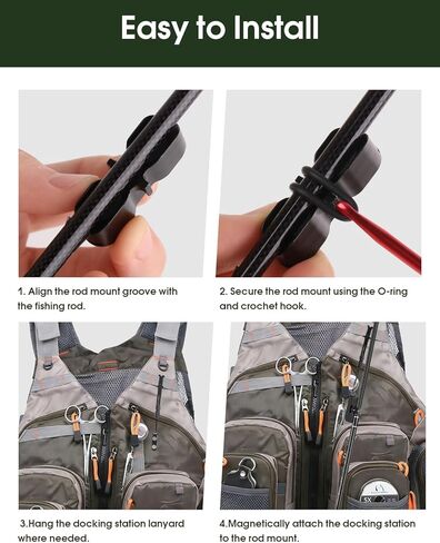 Magnetic Fishing Rod Holder & Tippet Threader, Rod Holder with Lure Keeper, Quick Access Fishing Rod Rack for Vest Backpack Waders in Saudi Arabia