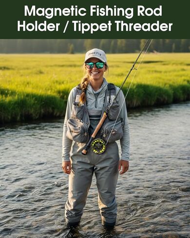 Magnetic Fishing Rod Holder & Tippet Threader, Rod Holder with Lure Keeper, Quick Access Fishing Rod Rack for Vest Backpack Waders in Saudi Arabia