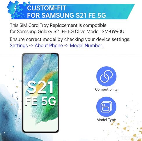 لهاتف Samsung Galaxy S21 FE 5G استبدال صينية بطاقة Sim (إصدار SIM واحد) محول حامل فتحة صينية بطاقة الزيتون مع قاذف إبرة لـ S21 FE 5G SM-G990U SM-G990U1 in Saudi Arabia