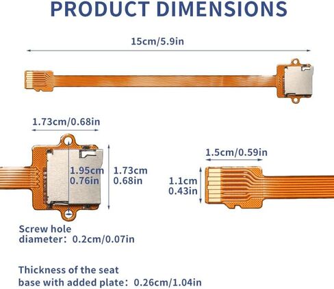 5.9in/15cm Micro SD to Micro SD Card Expansion Adapter, Featuring Screw Holes and an External Auto-Eject Micro SD Card Slot, Compatible with Raspberry Pi and 3D Printers in Saudi Arabia