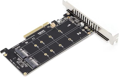 2 × 4 قناة كاملة NVMe SSD، بطاقة محول مفتاح PCIE 3.0 4.0 M NVMe SSD إلى PCIE X8 لتوسيع القرص الصلب، محول PH45 M.2، ترقية القرص الصلب الخاص بك مع 2 × 32 جيجابت في الثانية (ph45) in Saudi Arabia