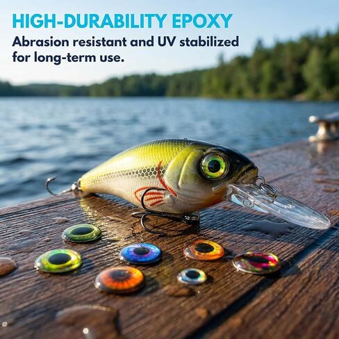 876 Pieces 3D 4D 5D Fishing Lure Eyes Oval Realistic Bait Eyes for Making Fish Lure Fly Tying Streamers Crafts & DIY Accessories 6 Sizes (3–10 mm) in Saudi Arabia