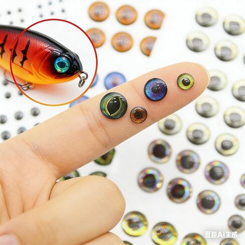 876 Pieces 3D 4D 5D Fishing Lure Eyes Oval Realistic Bait Eyes for Making Fish Lure Fly Tying Streamers Crafts & DIY Accessories 6 Sizes (3–10 mm) in Saudi Arabia