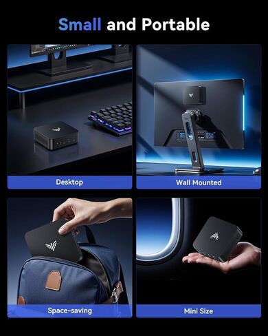 KAMRUI Mini PC, Ryzen 5 3500U (Beats N150/N97 Up to to 3.7 GHz), 16GB RAM 1TB SSD Mini Computers, Mini Desktop Computers Support Dual LAN, Triple 4K Display, WiFi, BT, Office, Home, Business in Saudi Arabia
