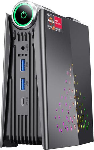 KAMRUI AMR5 Mini Gaming PC Triple 4K, 5700U (4.3GHz), 32GB DDR4 RAM 512GB PCIe NVMe SSD, Small Desktop Computer USB-C, 4 USB-A 3.2, HDMI, DP, Ethernet, WiFi 6 for Business Home Office in Saudi Arabia