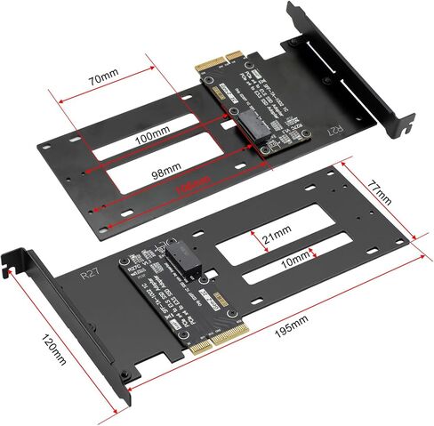 بطاقة محول PCIe 5.0 x4 إلى E1.S / E3.S SSD، تدعم القرص الصلب EDSFF SFF-TA-1002، متوافق مع PCIe 5.0/4.0/3.0 مرة أخرى، دعامة كاملة الارتفاع متضمنة in Kuwait