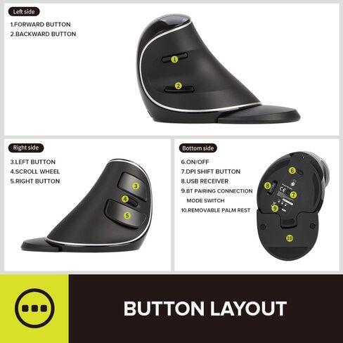 DELUX Full Size Ergonomic Split Keyboard and Wireless Vertical Mouse Combo, GM909 Wireless Split Keyboard and M618PD Vertical Mouse for Large Hands (GM909-M618PD) in Saudi Arabia