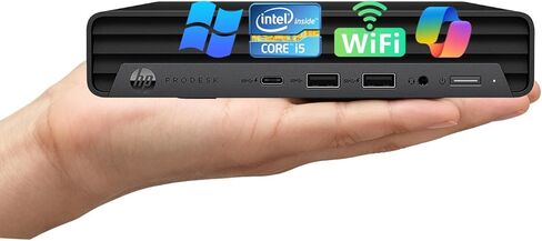 كمبيوتر HP ProDesk 600 G6 Tiny Desktop كمبيوتر صغير، Intel Core i5-10th، ذاكرة وصول عشوائي 16 جيجابايت، 256 جيجابايت SSD، لوحة مفاتيح وماوس، واي فاي، دعم 4K، Windows 11 Pro Home Office Desktop (متجدد) in Saudi Arabia