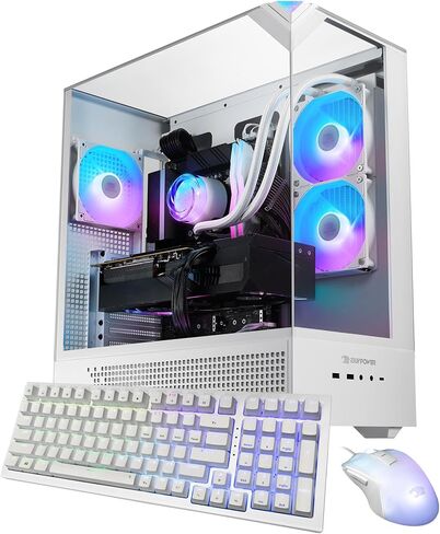 iBUYPOWER Element Gaming PC Desktop Computer AMD Ryzen 7 7800X3D CPU, AMD Radeon RX 9070XT 16GB GPU, 32GB DDR5 RGB 5200MHz RAM, 2TB NVMe SSD, Windows 11 Home, Gamer Keyboard and Mouse - EWA7R97XT01 in Saudi Arabia