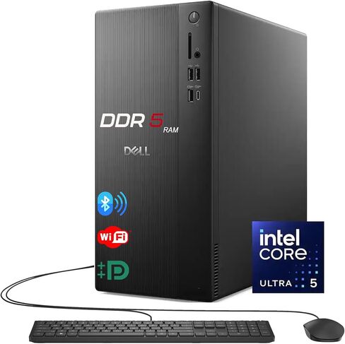 Dell Optiplex Business Desktop, Intel Ultra 5 (10 Core,4.9GHz) Processor, 24GB DDR5 RAM, 1TB PCIe SSD, Ultra-Quiet Design, Dual 4K Monitor Support, Wi-Fi 6, Media Card Reader, KB & Mouse, Windows 11 in Saudi Arabia
