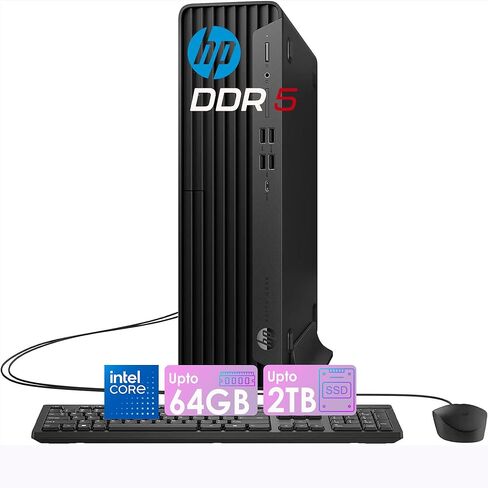 كمبيوتر مكتبي HP EliteDesk SFF، AMD Ryzen 5 8500G (يتفوق على Core i7-1255U)، ذاكرة الوصول العشوائي DDR5 سعة 8 جيجابايت، تخزين 1 تيرابايت (256 جيجابايت PCIe SSD+512 جيجابايت خارجي)، شاشة مزدوجة HDMI + DisplayPort، RJ-45، Wi-Fi، Windows 11 in Saudi Arabia