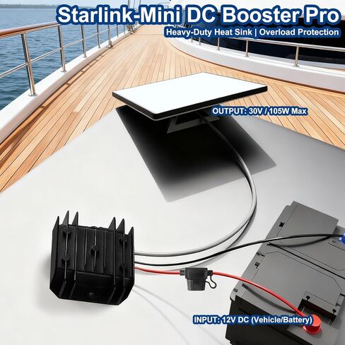 محول Starlink Mini 12V، سلك طاقة DC 12V لإمداد الطاقة Starlink Mini 12V/24V(9-28V) يصل إلى 30V 3.5A مجموعة تحويل مع قابس ذكر 40IN DC لشاحنة RV لا تقلق بشأن انخفاض الجهد أو ارتفاعه in Kuwait