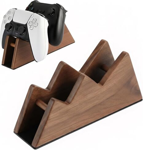 حامل وحدة تحكم من الخشب الصلب - حامل وحدة تحكم ألعاب مزدوج للمكتب، يناسب Xbox Series X/S وXbox One وPS5 وSwitch Pro - هدية للاعبين للرجال in Saudi Arabia