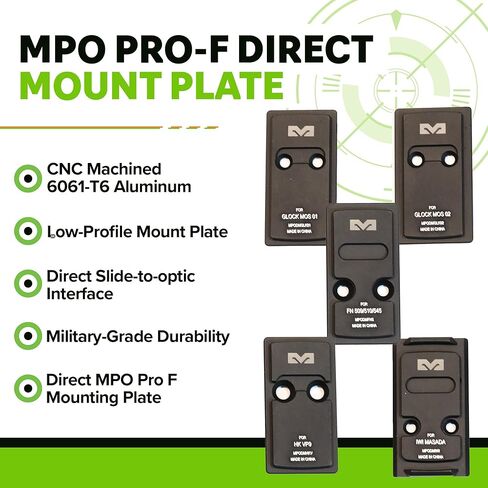 Meprolight MPO PRO-F Direct Mount Plate - Pistol Optic Plate, 6061-T6 Aluminum, Direct Side-to-Optic Mounting, IWI MASADA in Saudi Arabia