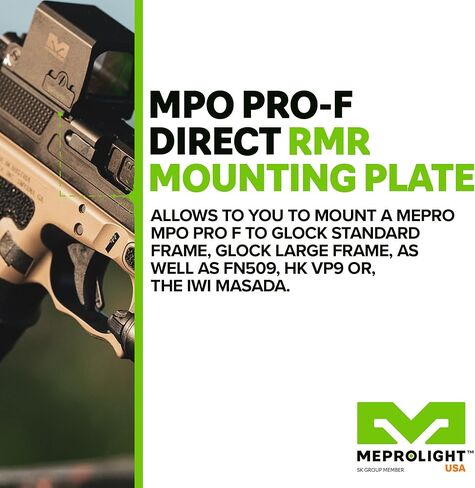 Meprolight MPO PRO-F Direct Mount Plate - Pistol Optic Plate, 6061-T6 Aluminum, Direct Side-to-Optic Mounting, IWI MASADA in Saudi Arabia