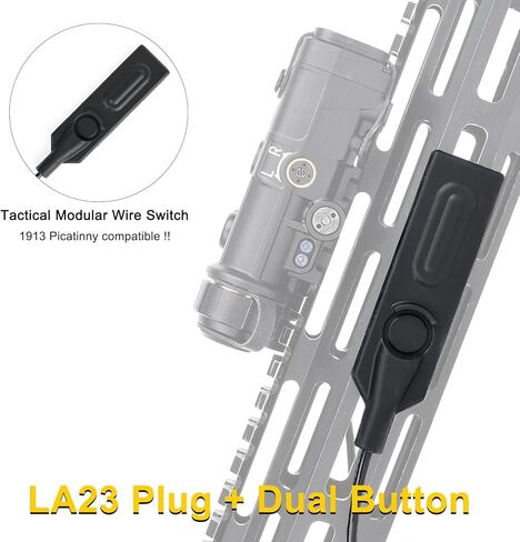 مفتاح الضغط التكتيكي متوافق مع صندوق LA23 Plug NAGL DBAL PEQ، مفتاح الضغط عن بعد مناسب لسكة Picatinny مقاس 20 مم، سكة Mlok/Keymod (زر مزدوج) in Kuwait